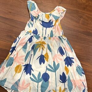 Floral lined Kids Dress in Blue, Pink, and Yellow